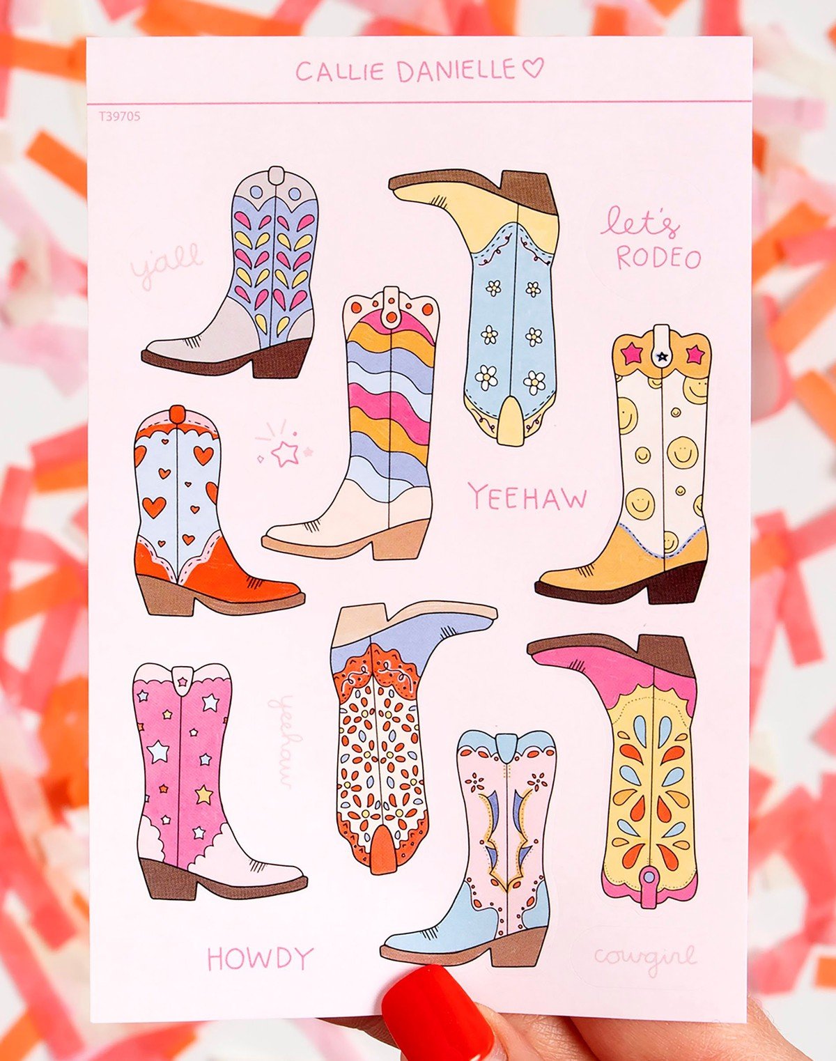 Cowgirl Boots Sticker Sheet item