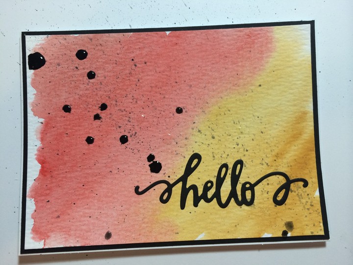 Watercolor "Hello" Card
