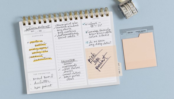 Tabbed Transparent Sticky Notes - Pink gallery