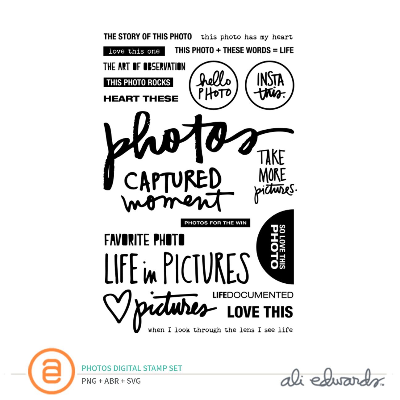Ali Edwards Design Inc Photos Digital Stamp Set