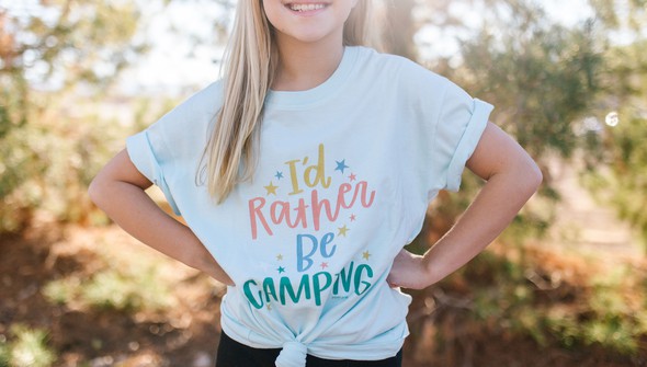 I'd Rather Be Camping Pippi Tee - Sea Salt gallery