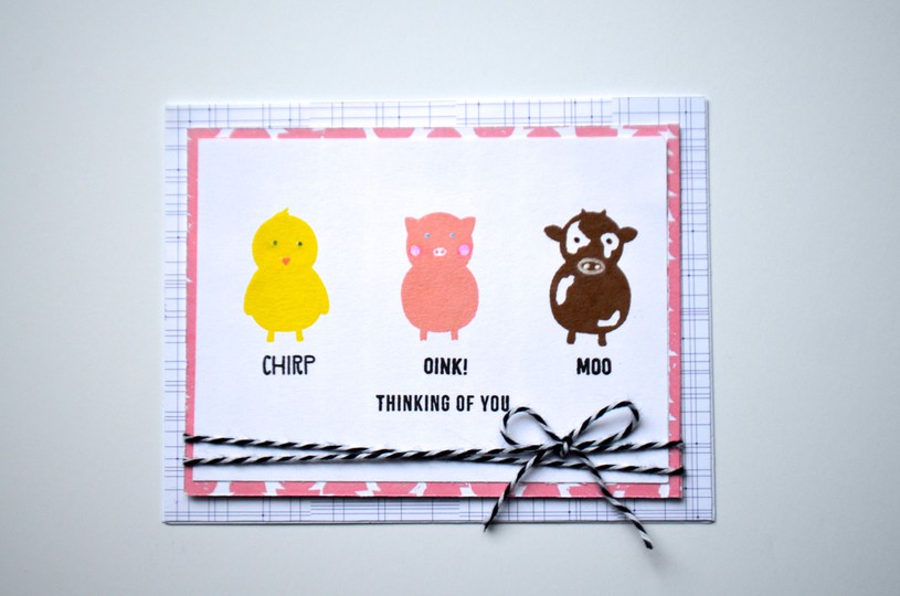 Chirp Oink Moo Card