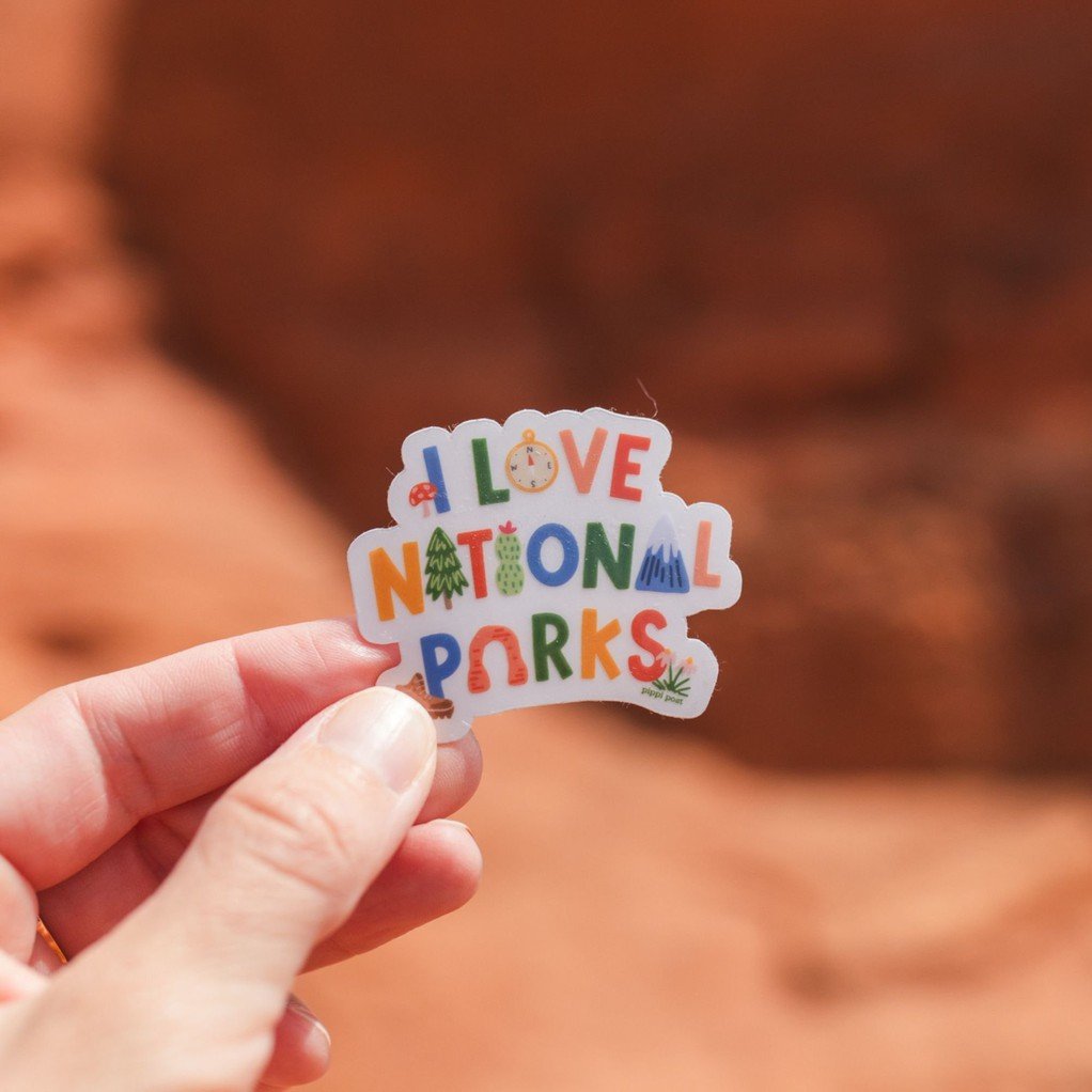 I Love National Parks Clear Decal Sticker item