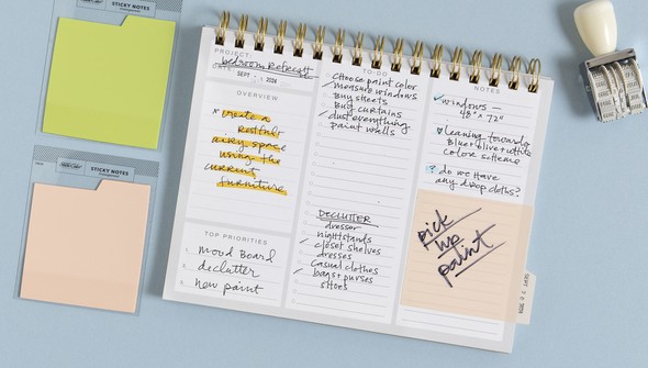 Tabbed Transparent Sticky Notes - Pink gallery