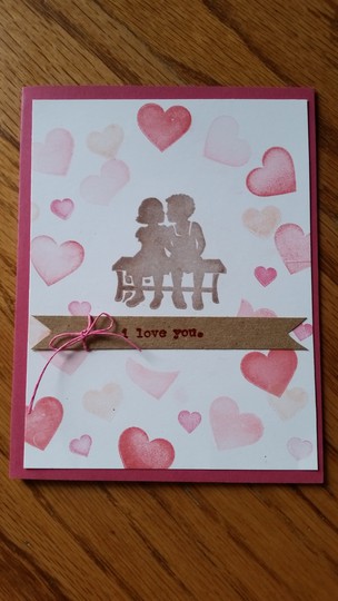 boy and girl on bench love card