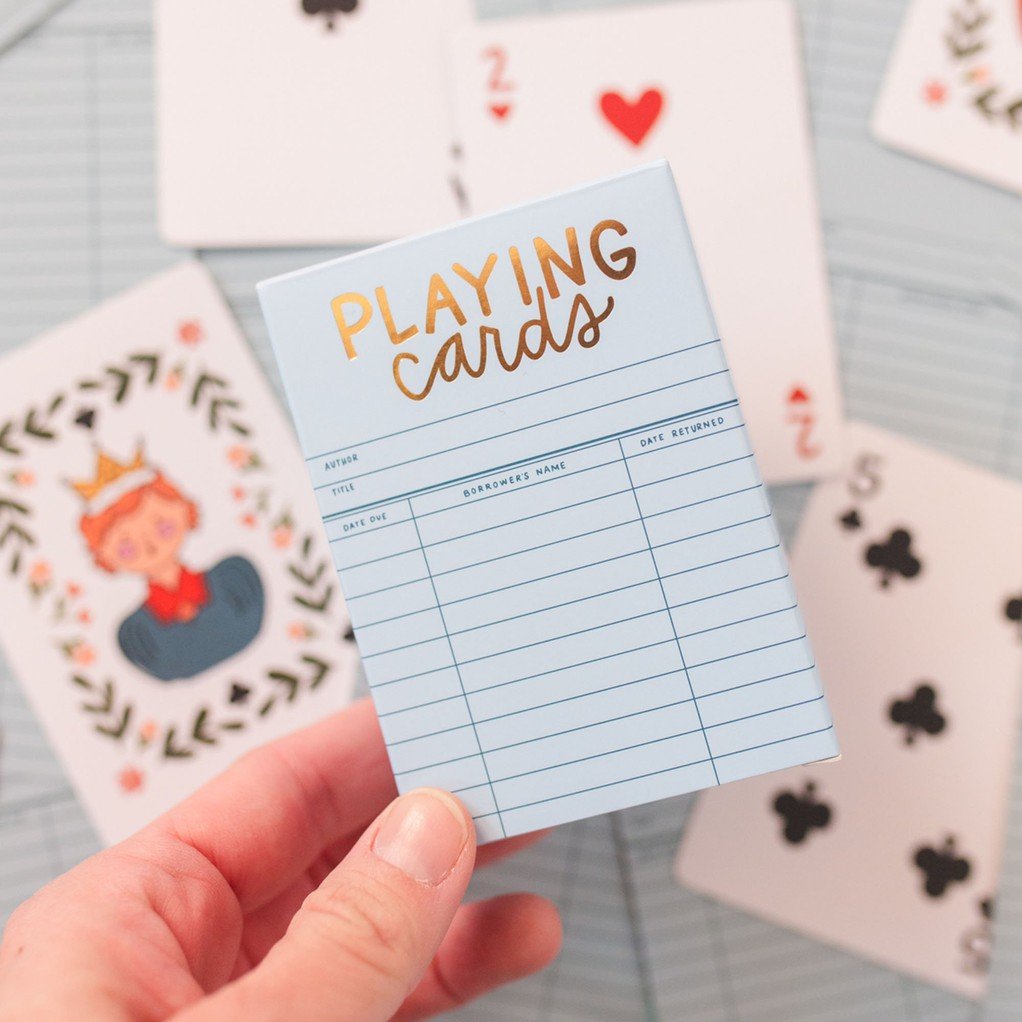 Sky Blue Library Card Deck Of Playing Cards item