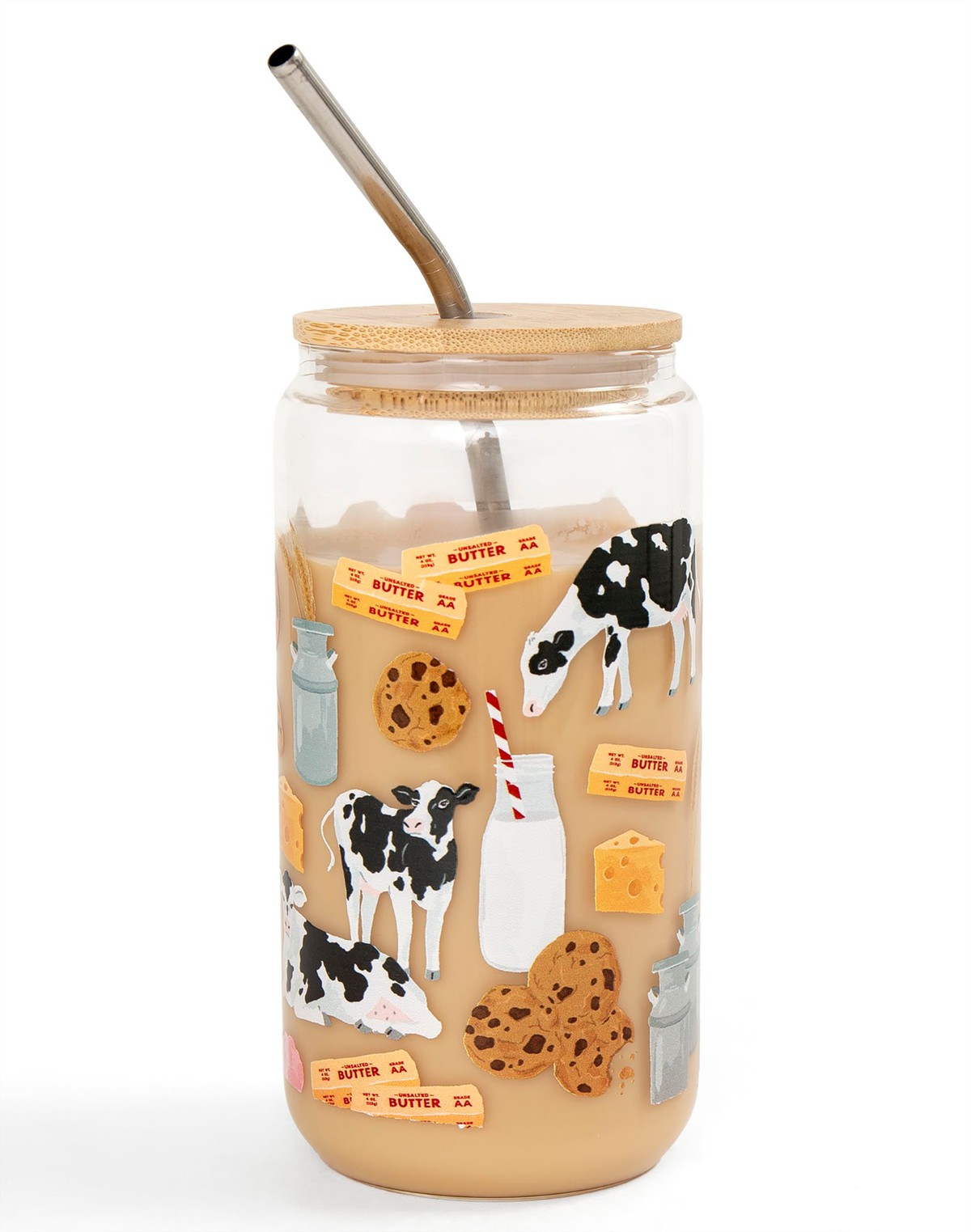Dairy Cows Glass Can item