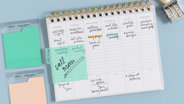 Tabbed Transparent Sticky Notes - Aqua gallery