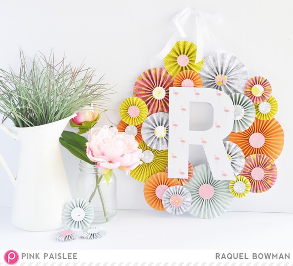 Monogram Rosette Wreath *Pink Paislee*