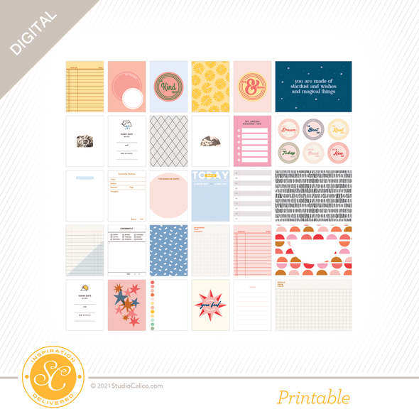 Sunnyside Digital Printable Journal Cards gallery