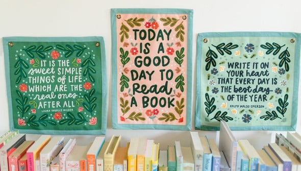 Today is a Good Day to Read a Book Embroidered Canvas Banner gallery