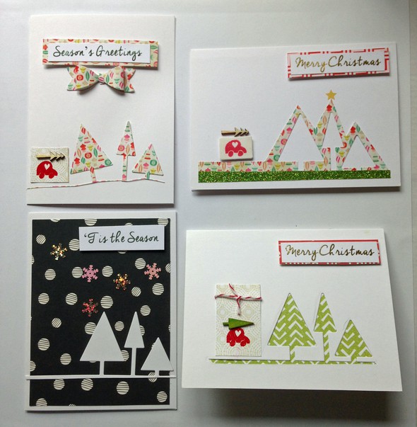 Tree line die cards by cannycrafter gallery
