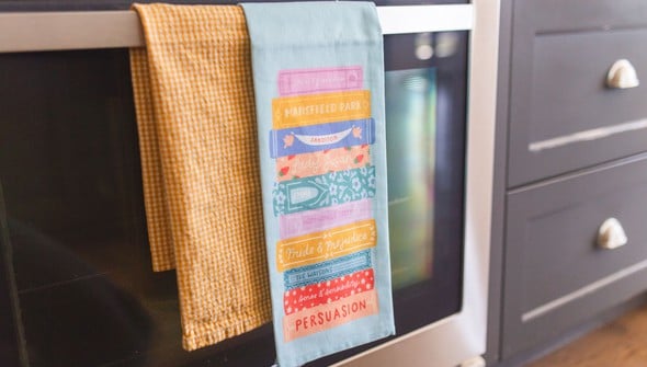 Jane Austen Book Stack Tea Towel gallery