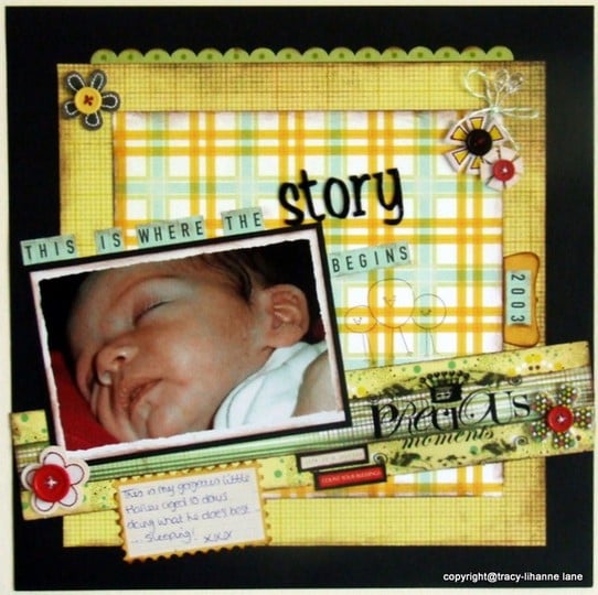this is where the story begins.......this is my DT week 3 lo for 52 weeks,52 layouts challenge blog.