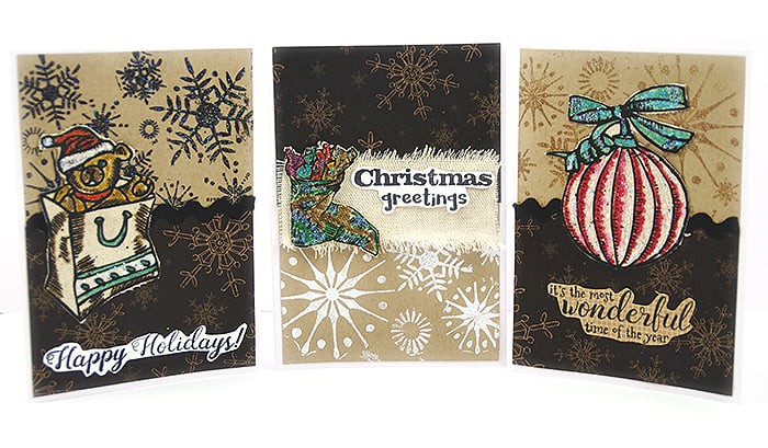 Embossed Xmas cards
