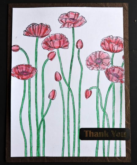 Watercolored Poppies Thank You Card