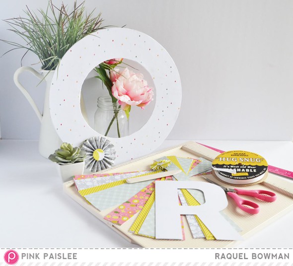 Monogram Rosette Wreath *Pink Paislee* by raquel gallery
