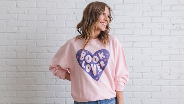 Book Lover - Pippi Corded Sweatshirt - Blush gallery