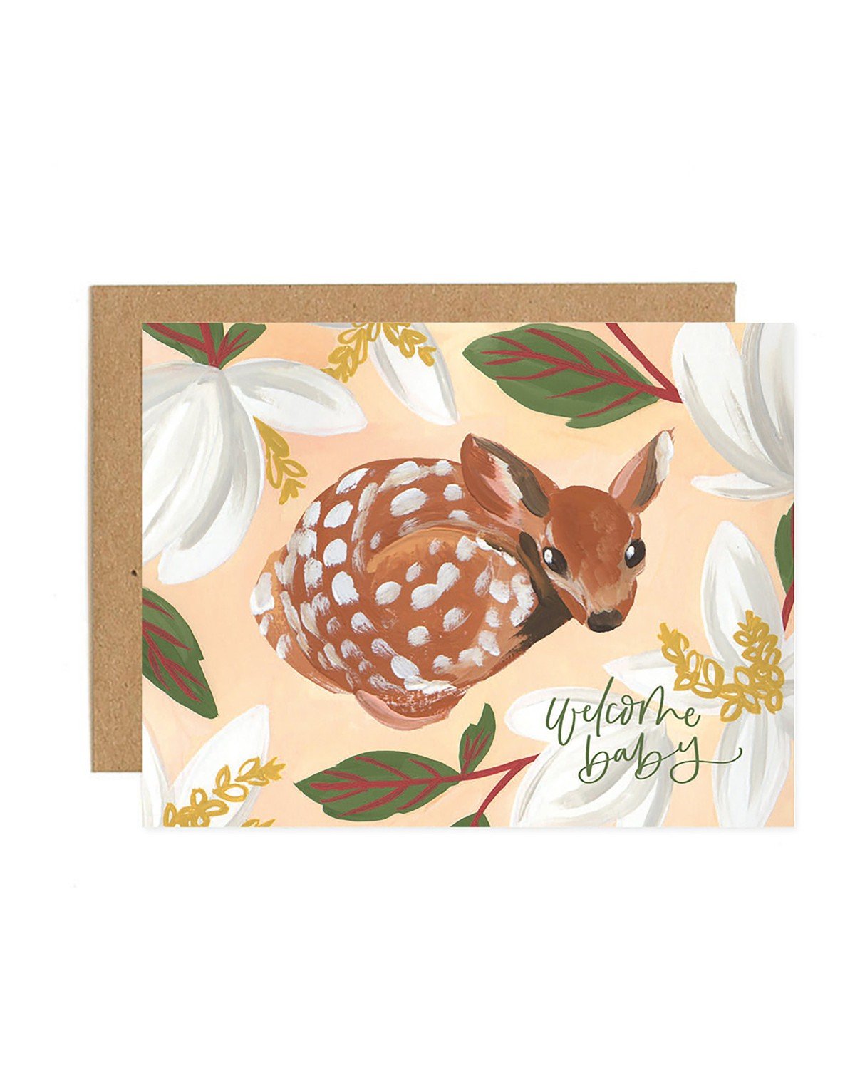 Welcome Baby Fawn Greeting Card item