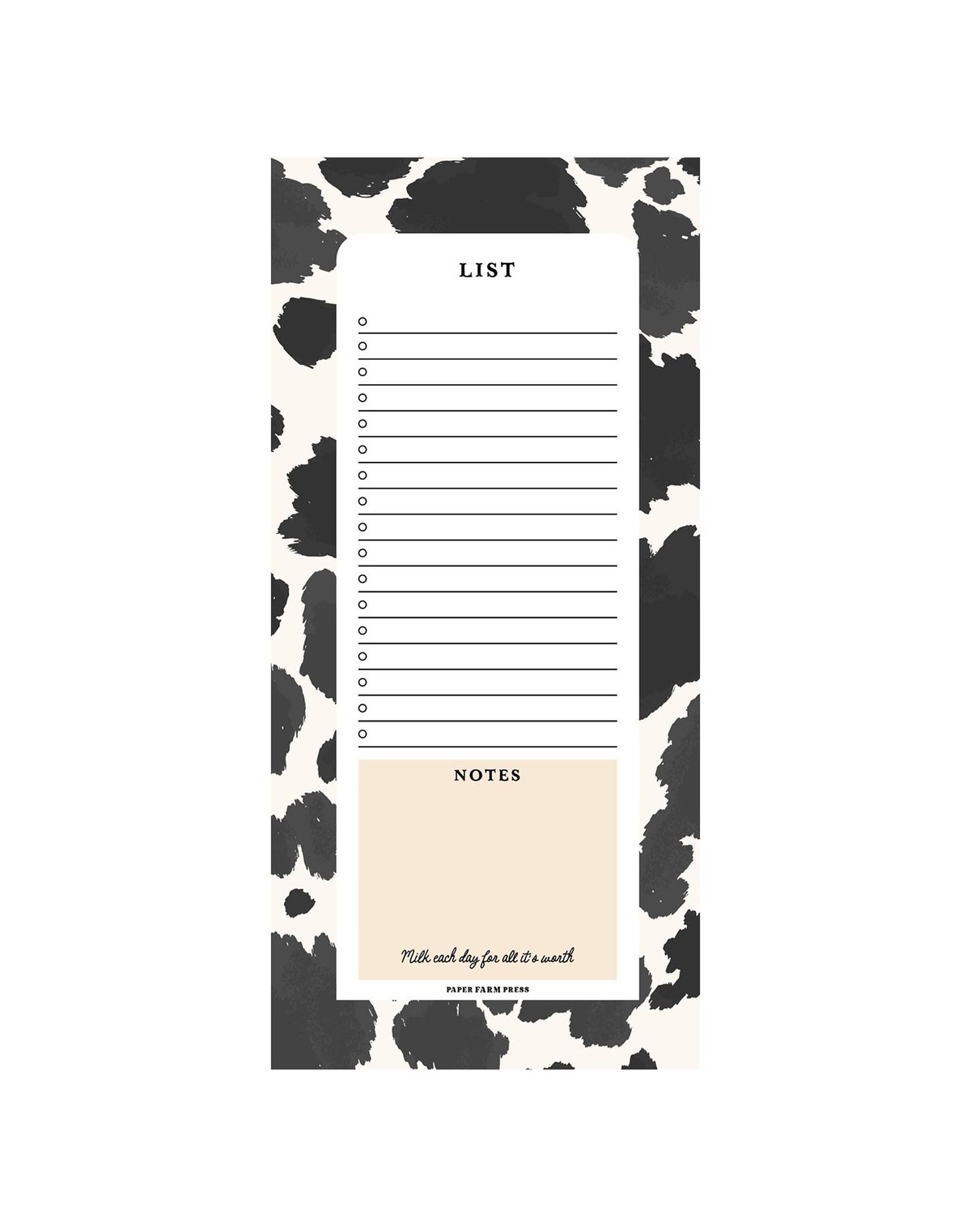 Cow Spots Market List Notepad item