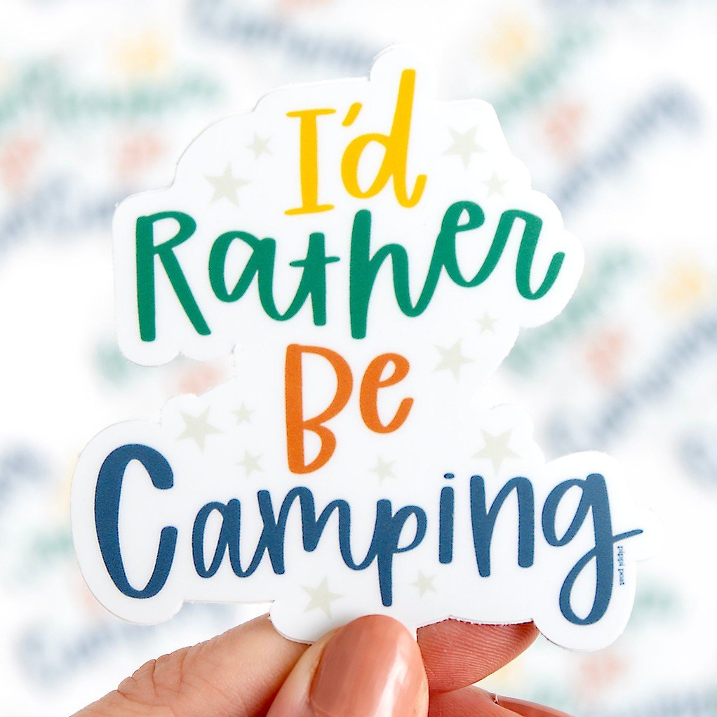 I'd Rather Be Camping Decal Sticker item