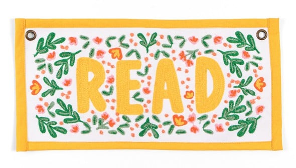 Read Embroidered Canvas Banner - Yellow - PREORDERING gallery