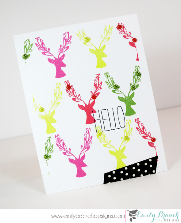 Festive Reindeers Hello Card by BranchOutDesigns gallery