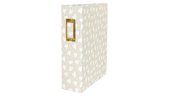  6x8 Two Ring Album - White and Gold Foil Dot