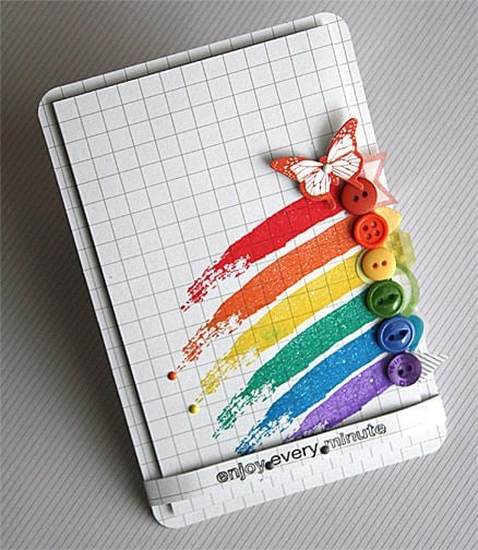 Rainbow button card