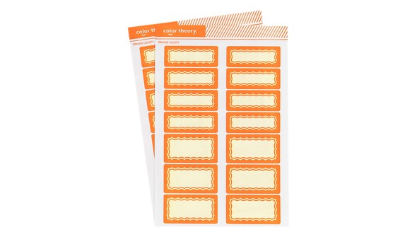Color Theory Label Stickers - Orange County Scalloped Border gallery